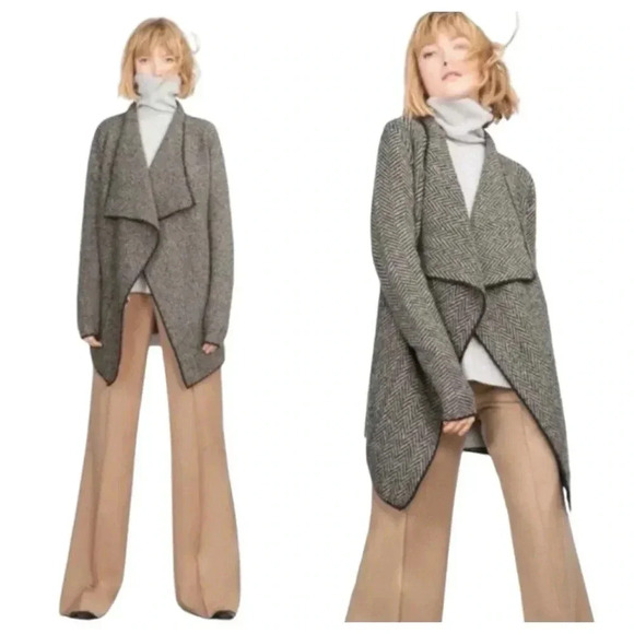 ZARA | Chevron Drapped Open Knit Cardigan Size S - Picture 1 of 10